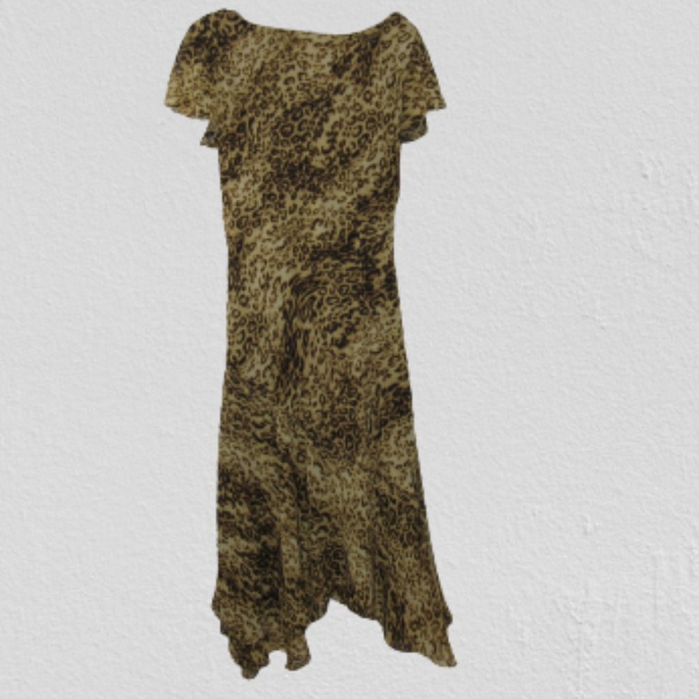 Vintage Studio One Women's leopard Animal Print Long Maxi Dres Size 14 Y2K - Picture 2 of 8